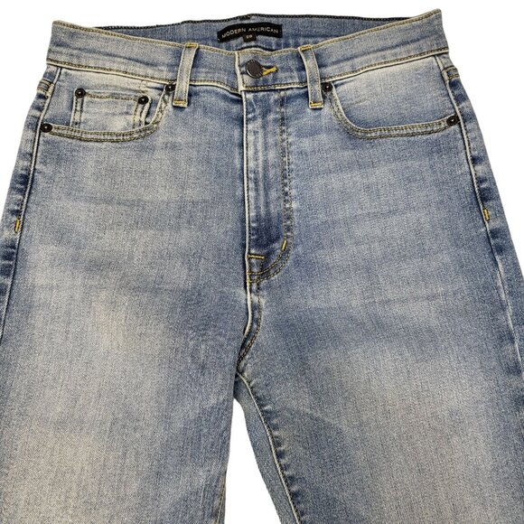 Modern American Women's 26 Flared Denim Jeans Cape Blue Style Emmy NWT MSRP $148 - Picture 3 of 12